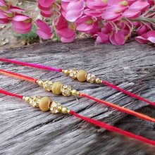 Load image into Gallery viewer, Chic Handcrafted Stone Beaded Rakhi Set of 3