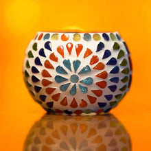 Load image into Gallery viewer, Handmade Mosaic Multicolored Candle Holder