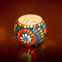Load image into Gallery viewer, Handmade Mosaic Multicolored Candle Holder