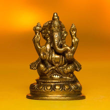Load image into Gallery viewer, Beautiful Laxmi Ganesh on Lotus Brass Idol for Décor