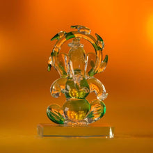 Load image into Gallery viewer, Stunning Ganesh Glass Idol in Transparent White and Green