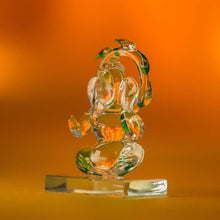 Load image into Gallery viewer, Stunning Ganesh Glass Idol in Transparent White and Green