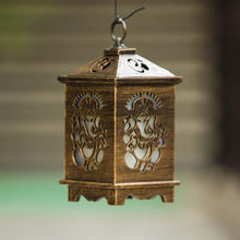 Load image into Gallery viewer, Handcrafted Antique Wooden Ganesha Lantern