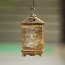 Load image into Gallery viewer, Handcrafted Antique Wooden Ganesha Lantern