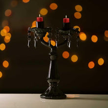 Load image into Gallery viewer, Black Glass Candle Stand