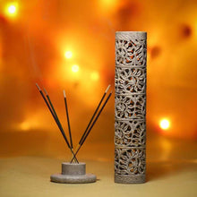 Load image into Gallery viewer, Handmade Multipurpose Marble Incense Holder with Traditional Artwork