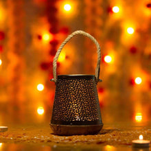 Load image into Gallery viewer, Antique wooden Rust Iron Candle/ Tealight Holder