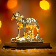 Load image into Gallery viewer, Antique Golden Kamdhenu with Calf Statue