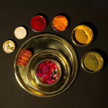Load image into Gallery viewer, Traditional Brass Pooja Thali (Set of 9)