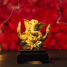 Load image into Gallery viewer, Designer Lord Ganesha Statue on a Wooden Chowki