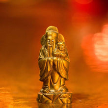 Load image into Gallery viewer, Golden Feng Shui Gods of Wealth Fuk Luk Sau