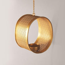 Load image into Gallery viewer, Beautiful Circular Gold T-Light Holder Hanging