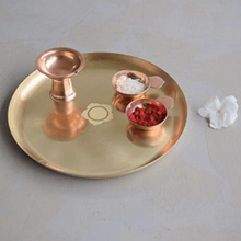 Load image into Gallery viewer, Divinity Pooja Platter Brass
