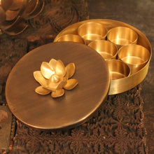 Load image into Gallery viewer, Elite Handcrafted Brass Pooja Lotus Samagridaan
