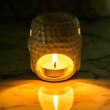 Load image into Gallery viewer, Decorative Meditating Buddha Aroma Diffuser Tealight Holder White