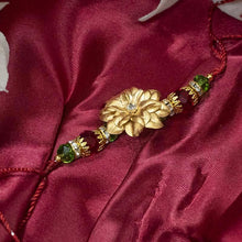 Load image into Gallery viewer, Beautiful Fleur 24K Gold Foil Rakhi