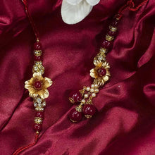 Load image into Gallery viewer, 24K Gold Foil Floral Bhaiya Bhabhi Rakhi-Set Of 2