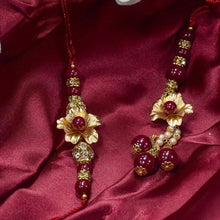 Load image into Gallery viewer, 24K Gold Foil Floral Bhaiya Bhabhi Rakhi-Set Of 2