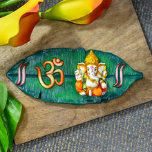 Load image into Gallery viewer, Banana Leaf Lord Ganesha Wooden Door Wall Hanging