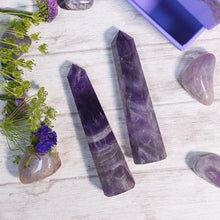 Load image into Gallery viewer, Amethyst Tower/Pencil (Set of 2)⎮Spirituality & Protection
