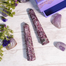 Load image into Gallery viewer, Lepidolite Crystal HealingTower/Pencil (Set of 2)