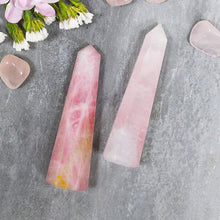 Load image into Gallery viewer, Rose Quartz Tower/Pencil (Set of 2) for Relationship & Calmness