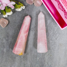 Load image into Gallery viewer, Rose Quartz Tower/Pencil (Set of 2) for Relationship & Calmness