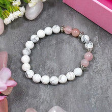 Load image into Gallery viewer, Rose & Howlite Bracelet⎮Stone for Love, Peace & Relationship