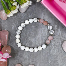 Load image into Gallery viewer, Rose & Howlite Bracelet⎮Stone for Love, Peace & Relationship
