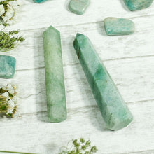 Load image into Gallery viewer, Green Jade Tower/Pencil (Set of 2) for Health, Wealth & Luck