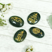 Load image into Gallery viewer, Green Aventurine Reiki Symbol Engraved Stone Sets