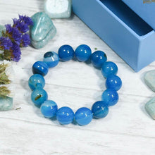 Load image into Gallery viewer, Blue Gemstone Onyx Strength of Mind Band/ Bracelet