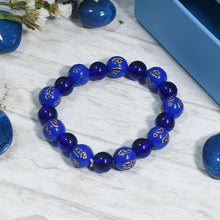 Load image into Gallery viewer, Om Mani Padme Hum: Blue Stone Tibetan Band/Bracelet