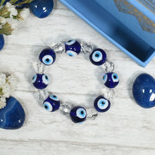 Load image into Gallery viewer, Feng Shui Turkish Evil Eye and Diamond Cut Clear Quartz