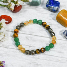 Load image into Gallery viewer, Wealth Crystal Healing Bracelet⎮Citrine, Tiger Eye, Jade