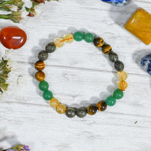 Load image into Gallery viewer, Wealth Crystal Healing Bracelet⎮Citrine, Tiger Eye, Jade
