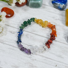 Load image into Gallery viewer, 7 Chakra Natural Stone Chip Bracelet