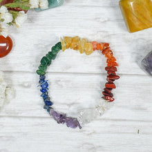 Load image into Gallery viewer, 7 Chakra Natural Stone Chip Bracelet