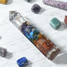 Load image into Gallery viewer, 7 Chakra Crystal Healing Orgone Jumbo Pencil/Tower