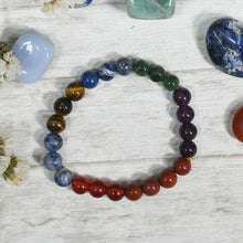 Load image into Gallery viewer, 7 Chakra & Tiger Eye Bracelet⎮Stone of Courage