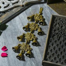 Load image into Gallery viewer, Antique Brass 9 Bells With Ganesha Figurine