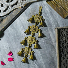 Load image into Gallery viewer, Antique Brass 9 Bells With Ganesha Figurine