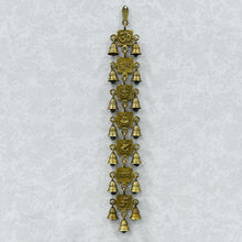 Load image into Gallery viewer, Antique Brass 15 Bells With Lakshmi Ganesh Saraswati Subh Labh Om Swastik Figurine