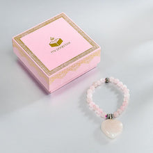 Load image into Gallery viewer, Rose Quartz Bracelet with Heart Charm