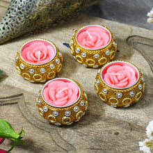 Load image into Gallery viewer, Rose Flower Tealight Candles (Set of 4)