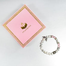 Load image into Gallery viewer, Howlite & Rose Quartz Bracelet with Buddha and Angel Wings