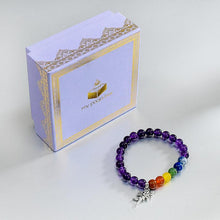 Load image into Gallery viewer, Amethyst Bracelet with Cupid Charm