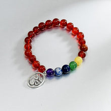 Load image into Gallery viewer, Carnelian Bracelet with Om Charm