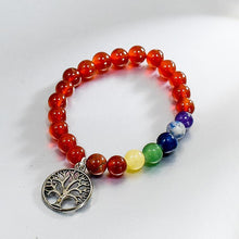 Load image into Gallery viewer, Carnelian Bracelet with Tree of Life Charm