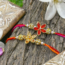 Load image into Gallery viewer, Elegant Floral Rakhi Set of 2